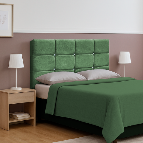 Cabeceira Casal 1.60 cm Queen Lari Suede:Verde Oliva