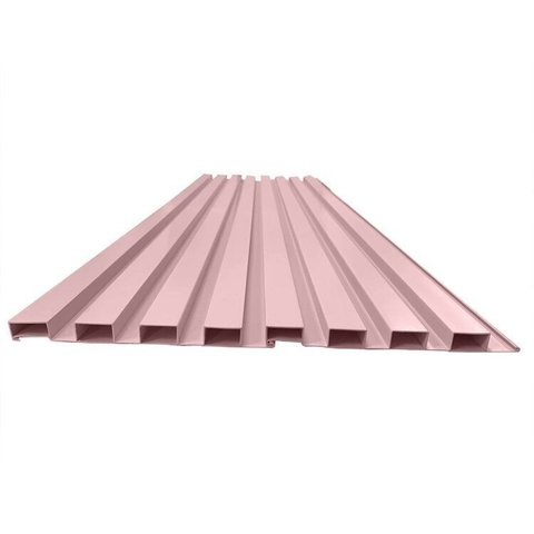 Painel Ripado em Placa 100x0,15cm (3,15m²) PVC e 6 Cantoneiras Rosa Bariri