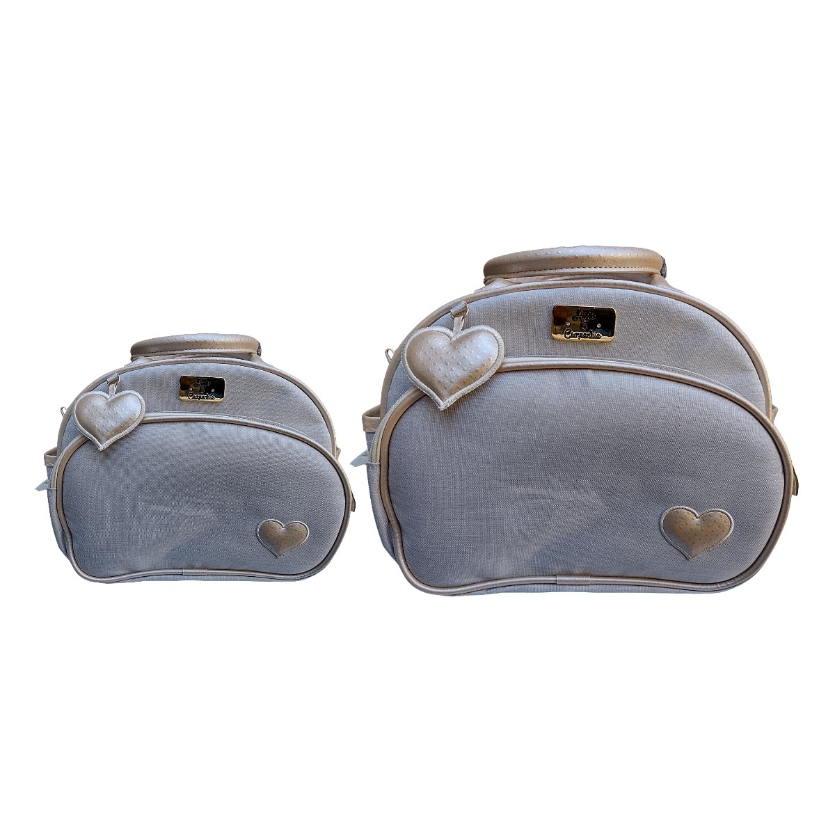 Bolsa Maternidade Fazendo Arte Com Glitter Bege - Prática E Impermeável