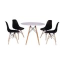 Ver imagem 1 de Kit Mesa Jantar Eiffel 90cm Branca + 4 Cadeiras Charles Eames Prolar