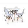 Kit Mesa Jantar Eiffel 90cm Branca + 4 Cadeiras Charles Eames - 1