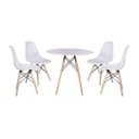 Ver imagem 2 de Kit Mesa Jantar Eiffel 90cm Branca + 4 Cadeiras Charles Eames
