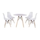 Ver imagem 1 de Kit Mesa Jantar Eiffel 90cm Branca + 4 Cadeiras Charles Eames
