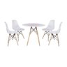 Kit Mesa Jantar Eiffel 90cm Branca + 4 Cadeiras Charles Eames - 1
