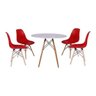 Kit Mesa Jantar Eiffel 90cm Branca + 4 Cadeiras Charles Eames - 1