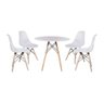 Kit Mesa Jantar Eiffel 120cm Branca + 4 Cadeiras Charles Eames - 1