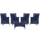 Ver imagem 1 de 4 Poltronas e 1 Mesa Igapó Alumínio Preta Corda Náutica E10 Azul