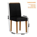 Ver imagem 3 de Mesa de jantar 100x100cm Isabela com Vidro Ype Off White e 4 Cadeiras Amanda Ype Veludo Preto – New