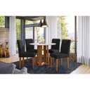 Ver imagem 5 de Mesa de jantar 100x100cm Isabela com Vidro Ype Off White e 4 Cadeiras Amanda Ype Veludo Preto – New