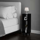 Ver imagem 3 de Mesa de Cabeceira Preta Cama Solteiro Quarto Sala 20cm com Rodízio