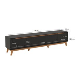 Rack Kappesberg 3 Portas Preto Fosco 218cm - 3