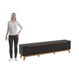 Rack Kappesberg 3 Portas Preto Fosco 218cm - 10