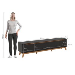 Rack Kappesberg 3 Portas Preto Fosco 218cm - 4