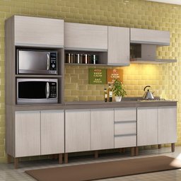 Armário de Cozinha Modulada Karen 5 Pçs C/ Tampo 7650 P14 Malbec/avelã - Mpozenato - 2