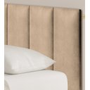 Ver imagem 2 de Cabeceira Veludo Bege Modular 60x20 P/ Cama Solteiro 5 Peças