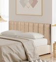 Ver imagem 6 de Cabeceira Veludo Bege Modular 60x20 P/ Cama Solteiro 5 Peças