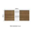 Ver imagem 3 de Armário de Cozinha Aéreo 150 cm 2 Portas e 2 Nichos Branco/Rustic Glamy Madesa