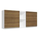 Ver imagem 1 de Armário de Cozinha Aéreo 150 cm 2 Portas e 2 Nichos Branco/Rustic Glamy Madesa