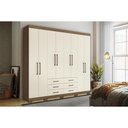 Ver imagem 1 de Guarda Roupa 8 Portas e 6 Gavetas C- Pés Master 8.6 Jatobá-areia - Santos Andirá