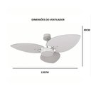 Ver imagem 6 de Ventilador de Teto com Controle Remoto Natuvent Dahlia no Light 3 Pás Madeira Teca 220V