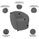 Ver imagem 3 de Poltrona para Sala de Estar Orgânica Kit com 2 Garbin K04 Bouclê Cinza - Mpozenato