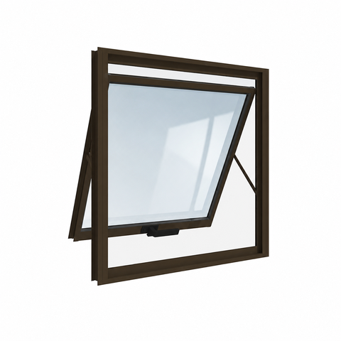 Janela Maxim-Ar em Alumínio Bronze com Vidro 100cm x 60 cm