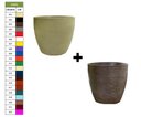 Ver imagem 3 de Kit 2 Vaso Planta 40x40 Oval Moderno Polietileno BGPLASTICOS V1340 CORES VARIADAS