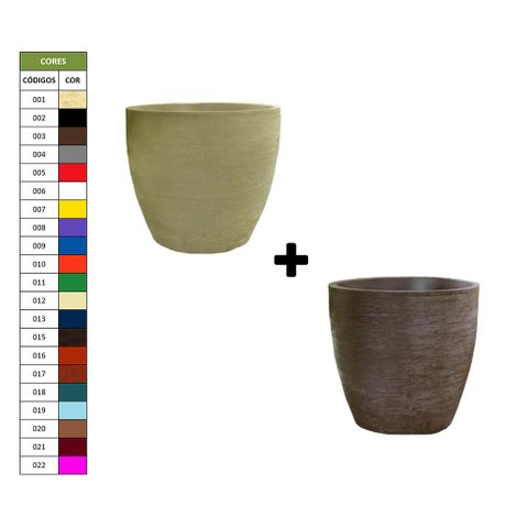 Kit 2 Vaso Planta 40x40 Oval Moderno Polietileno BGPLASTICOS V1340 CORES VARIADAS