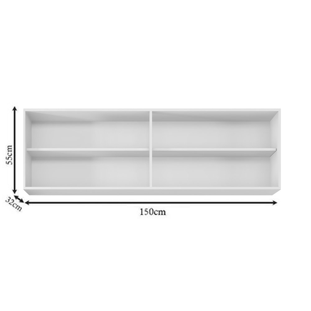 Armário Aéreo para Cozinha 4 Portas Andreia AJL 150cm Branco - 2