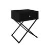 Mesa de Cabeceira Cotia 45Cm Baixa 1 Gaveta Preto com Preto - 1