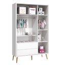 Ver imagem 7 de Quarto de Bebê Theo 3 Portas com Colchão e Cômoda Branco Acetinado Pés Madeira Natural - Reller