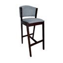 Ver imagem 2 de Kit 4 Banquetas Altas de Madeira Maciça Ana em Linho Premium Cinza Linho Castanho