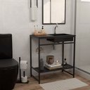 Ver imagem 2 de Gabinete Banheiro Ferro Iron Black 80x45 Cm