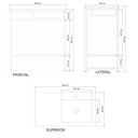 Ver imagem 3 de Gabinete Banheiro Ferro Iron Black 80x45 Cm