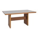 Ver imagem 1 de Mesa Lemnos 1,80 X 90Cm Com Vidro Nude Carvalho