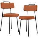 Ver imagem 1 de Kit 02 Cadeiras Decorativas Estofada Para Sala De Jantar Barcelona L02 Tecido Terracota - Lyam Decor