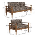 Ver imagem 4 de Jogo de Sofá Madeira Maciça 2 e 3 Lugares Liz Multimóveis Cr7004 Imbuia/floral Cinza