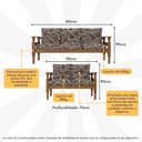 Ver imagem 3 de Jogo de Sofá Madeira Maciça 2 e 3 Lugares Liz Multimóveis Cr7004 Imbuia/floral Cinza