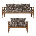 Ver imagem 5 de Jogo de Sofá Madeira Maciça 2 e 3 Lugares Liz Multimóveis Cr7004 Imbuia/floral Cinza