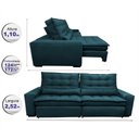 Ver imagem 2 de Sofá Retrátil e Reclinável com Molas Ensacadas Cama Inbox Gold 2,52m Tecido Suede Velusoft Petró
