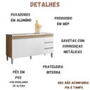 Ver imagem 3 de Balcão para Pia Andréia 150 Cm 3 Portas Amendoa Branco Ajl