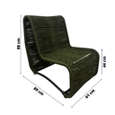 Ver imagem 2 de Conj Lotus 2 Poltronas e Puff em Aço para Sala Varanda Gourmet Corda Náutica