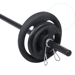 Kit Anilhas 16kg + Barra 120 Cm Com Presilhas Treino - 2
