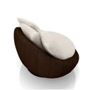 Ver imagem 5 de Poltrona Giratória Sala de Estar com Almofadas Afrodite Off White Marrom Manchado Linho/pu G45 - Gra
