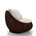 Ver imagem 7 de Poltrona Giratória Sala de Estar com Almofadas Afrodite Off White Marrom Manchado Linho/pu G45 - Gra