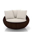 Ver imagem 6 de Poltrona Giratória Sala de Estar com Almofadas Afrodite Off White Marrom Manchado Linho/pu G45 - Gra