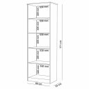 Ver imagem 4 de Estante para Escritório Off com Prateleiras para Objetos e 2 Portas Cor Off White/nature Ja
