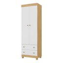 Ver imagem 2 de Guarda-roupa Infantil 62cm 2 Portas e 2 Gavetas Allegra Multimóveis Mp4441 Madeirado/branco