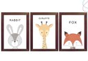 Ver imagem 1 de 3 Quadros Decorativos Infantil Animais Escandinavos:tabaco