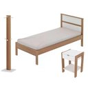 Ver imagem 1 de Quarto Solteiro 3 Peças Qt1 Amendoa Branco